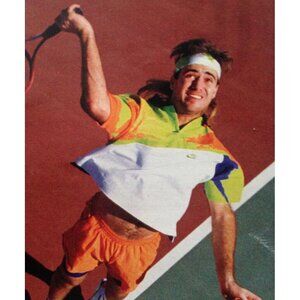 1991 Nike Challenge Court "Kiwi" Half zip crop top Andre Agassi